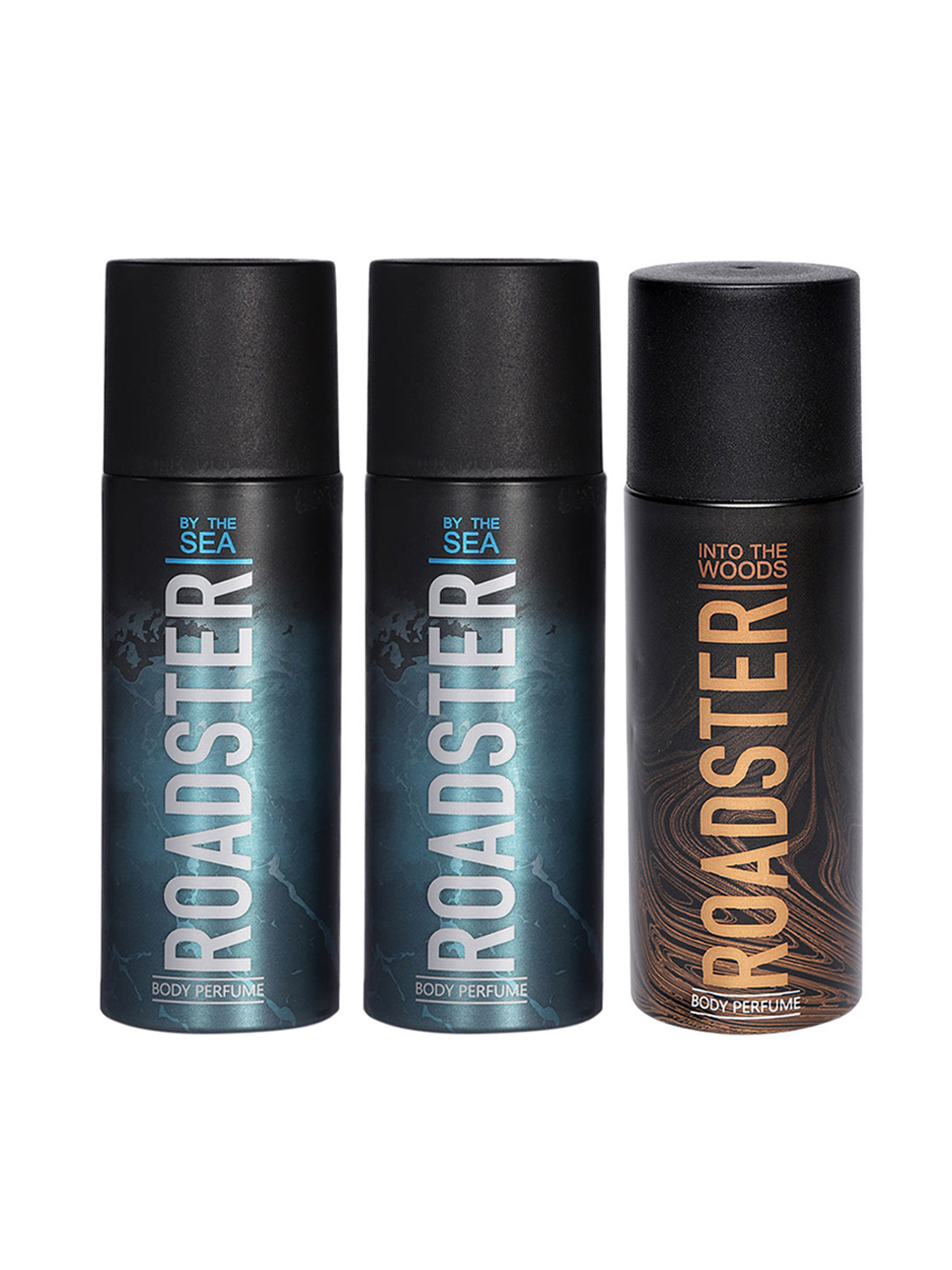 

Roadster Men Set of 3 By The Sea Body Spray & Into The Woods Body Spray- 150 ml each, Blue