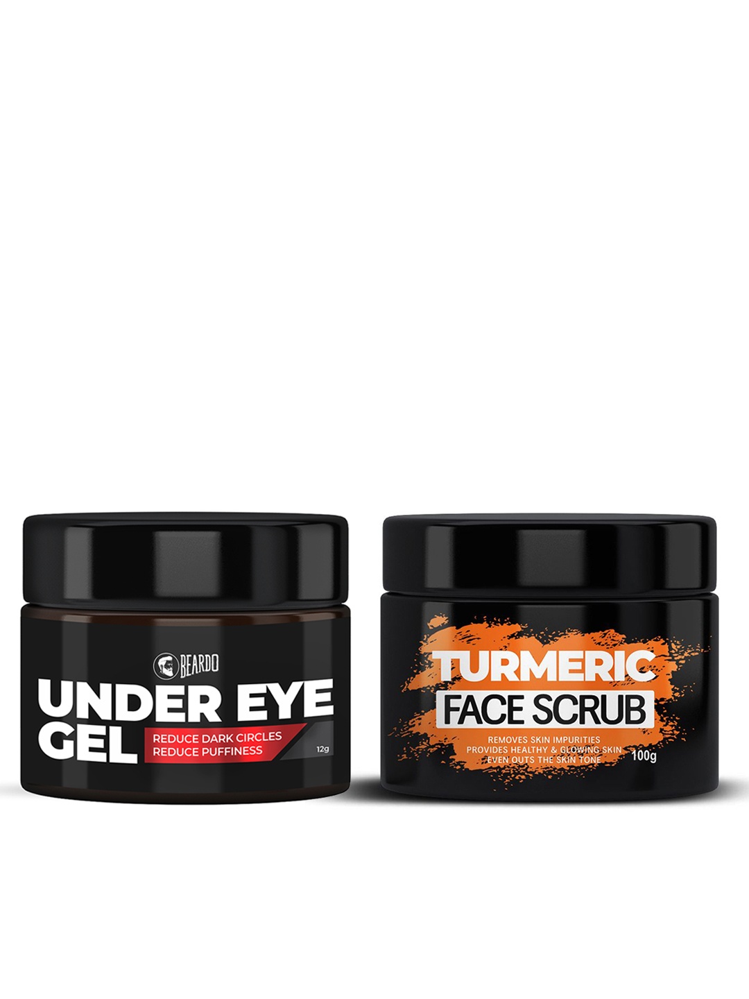 

BEARDO Under Eye Gel For Reducing Dark Circles & Puffiness & Turmeric Face Gel Set, Black