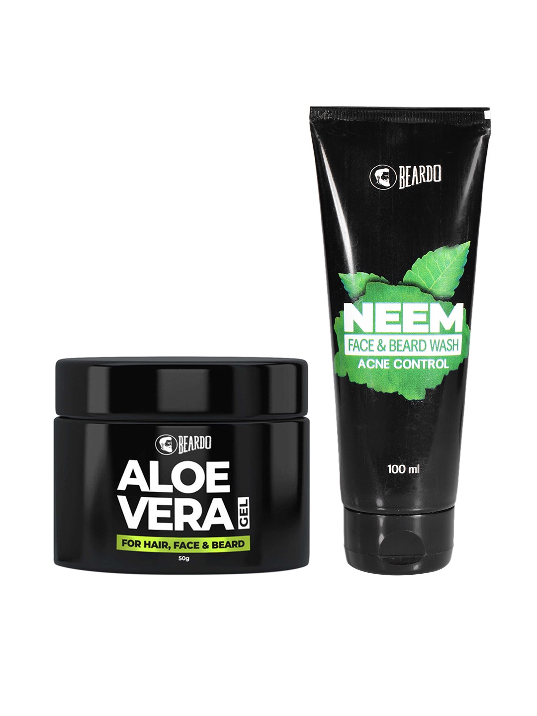 

Beardo Men Neem Face & Beard Wash & Aloe Vera Moisturizer Gel, Black