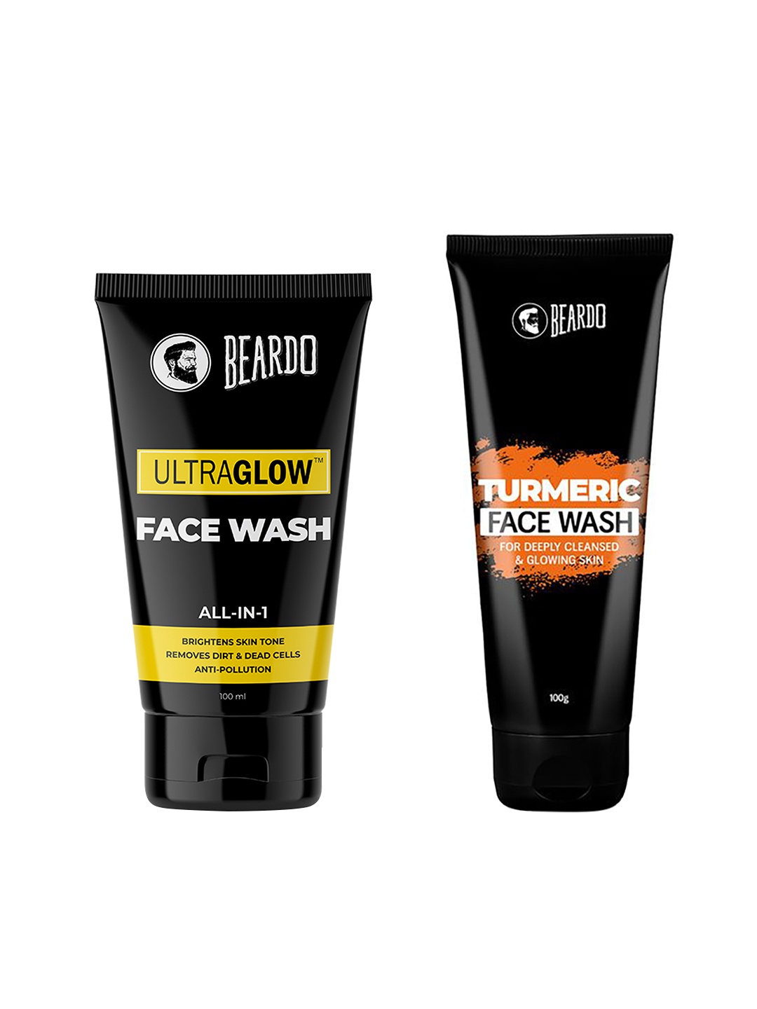 

BEARDO Men Ultraglow All-in-1 Face Wash & Turmeric Face Wash, Black