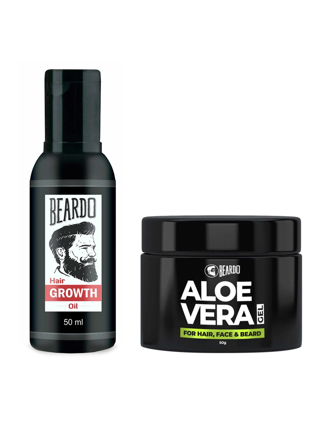 

BEARDO Beard & Hair Growth Oil & Aloe Vera Moisturizer Gel, Black