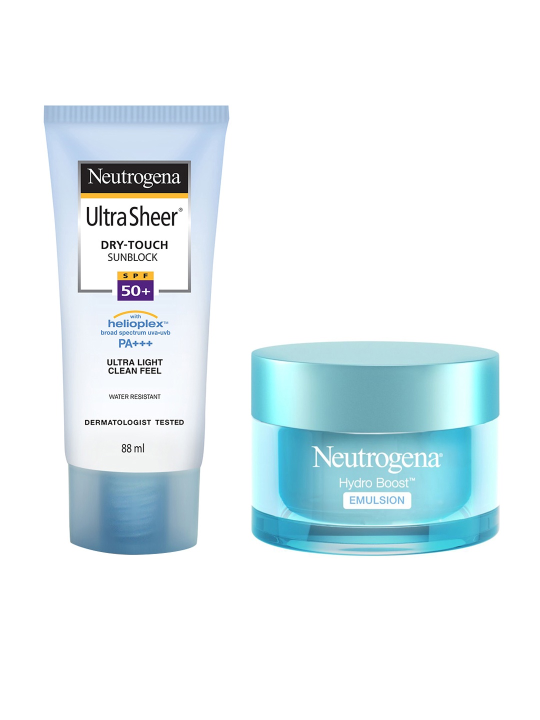

Neutrogena Unisex Hydro Boost Face Moisturisers 50 g & Dry Touch Sunblock SPF 50+ 88ml, Blue