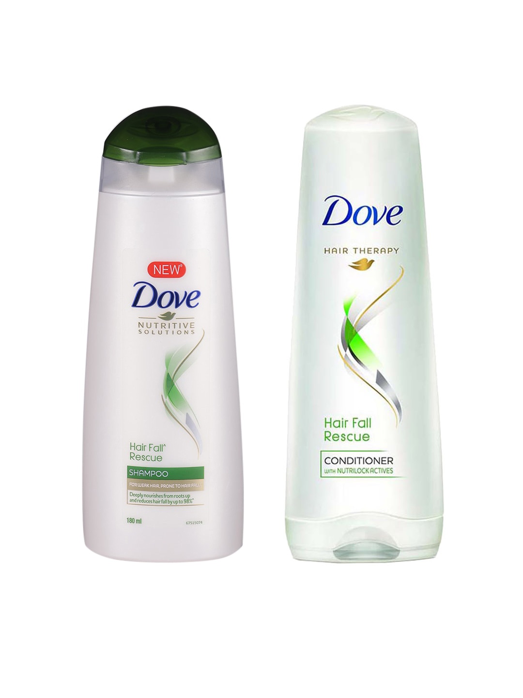 

Dove Hair Solutions Hair Fall Rescue Conditioner & Hair Fall Rescue Shampoo, White
