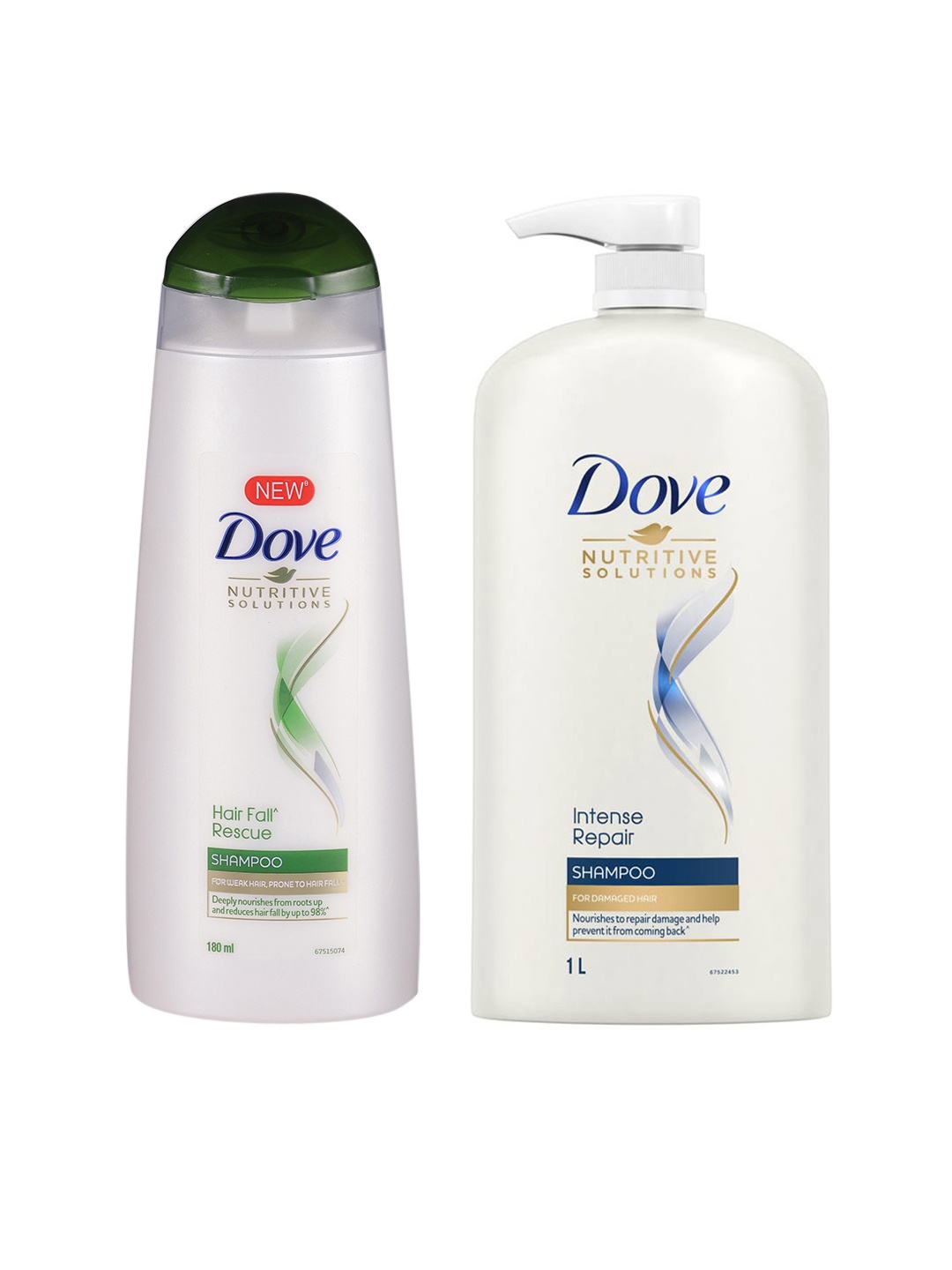 

Dove Unisex Hair Fall Rescue Shampoo & Intense Repair Shampoo, White