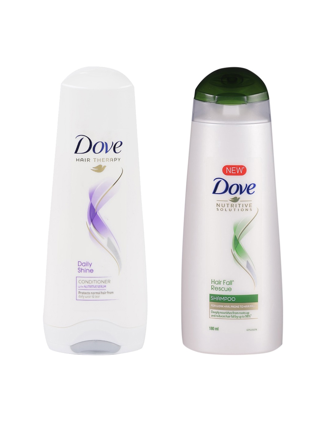 

Dove Hair Therapy Daily Shine Conditioner & Unisex Hair Fall Rescue Shampoo, White