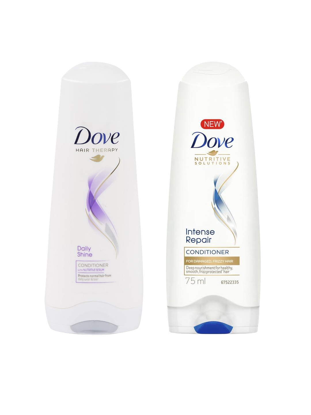 

Dove Hair Therapy Daily Shine Conditioner & Unisex Intense Repair Conditioner, White