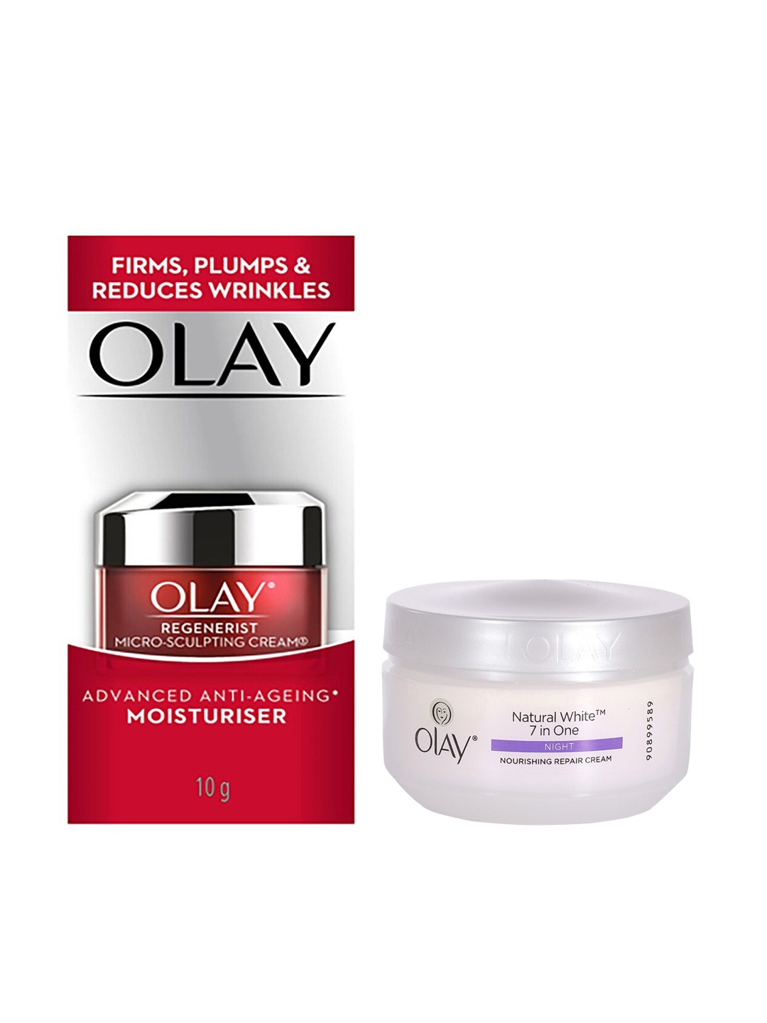 

Olay Women Regenerist Anti-Ageing Face Cream & Natural White Night Repair Cream, Red
