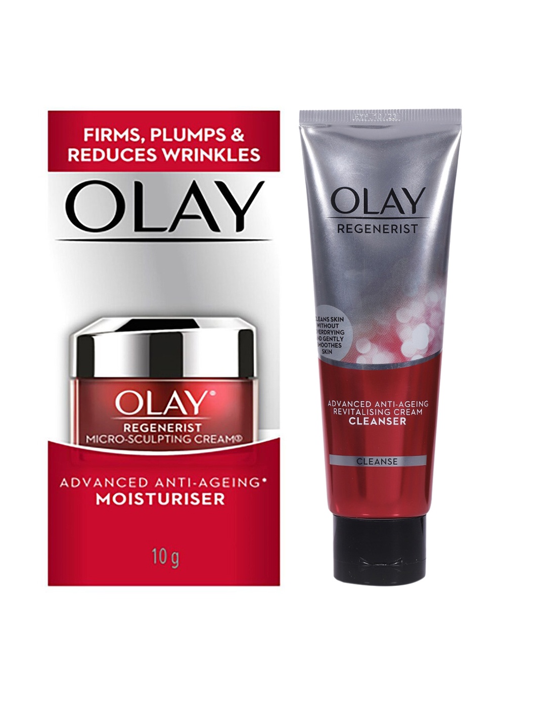 

Olay Women Micro-Sculpting Anti-Ageing Face Moisturiser & Anti-Ageing Cream Face Cleanser, Red