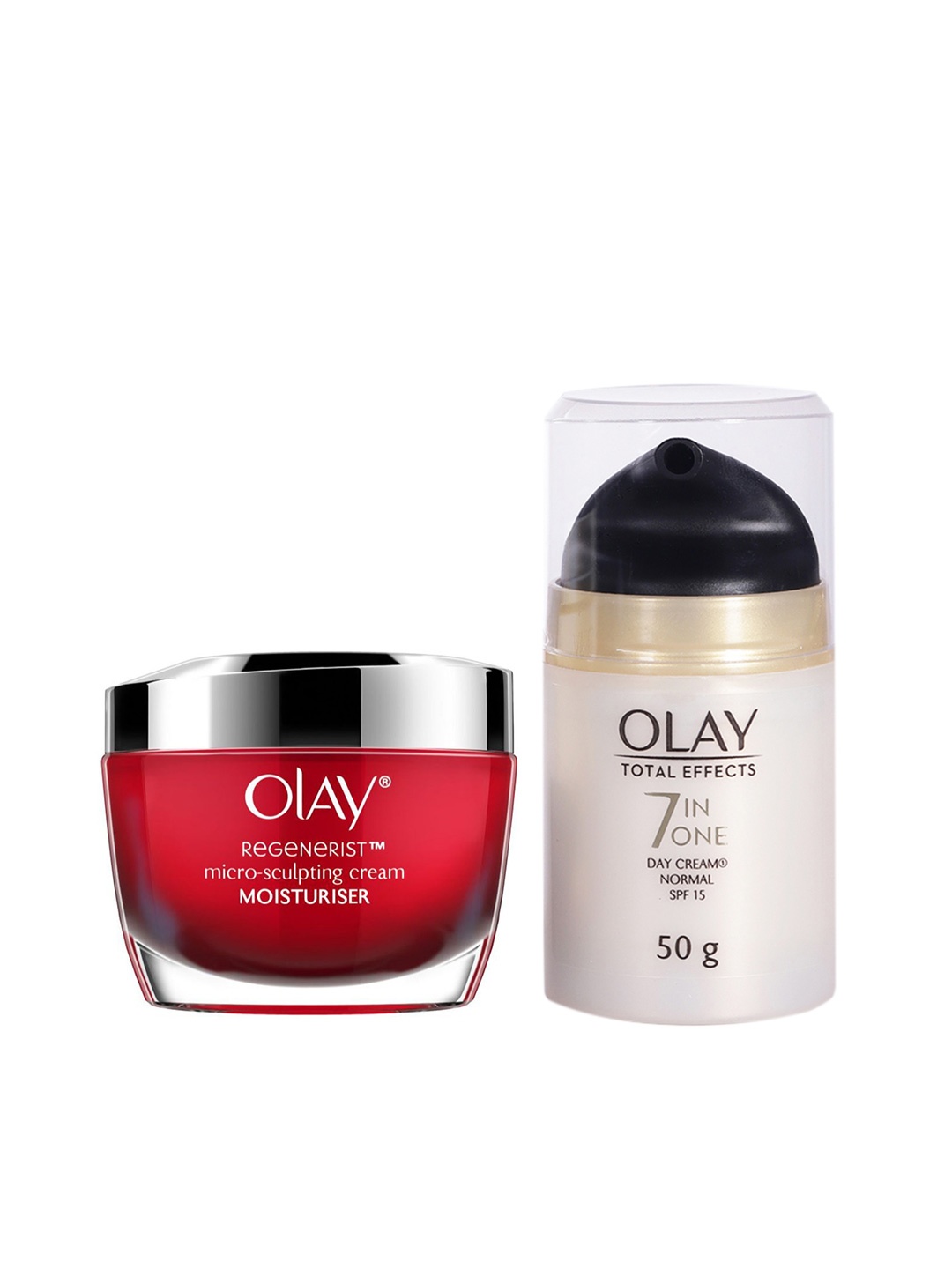 

Olay Set of Total Effects 7 In One Day Cream Normal SPF 15 & Regenerist Anti-Ageing Cream, White