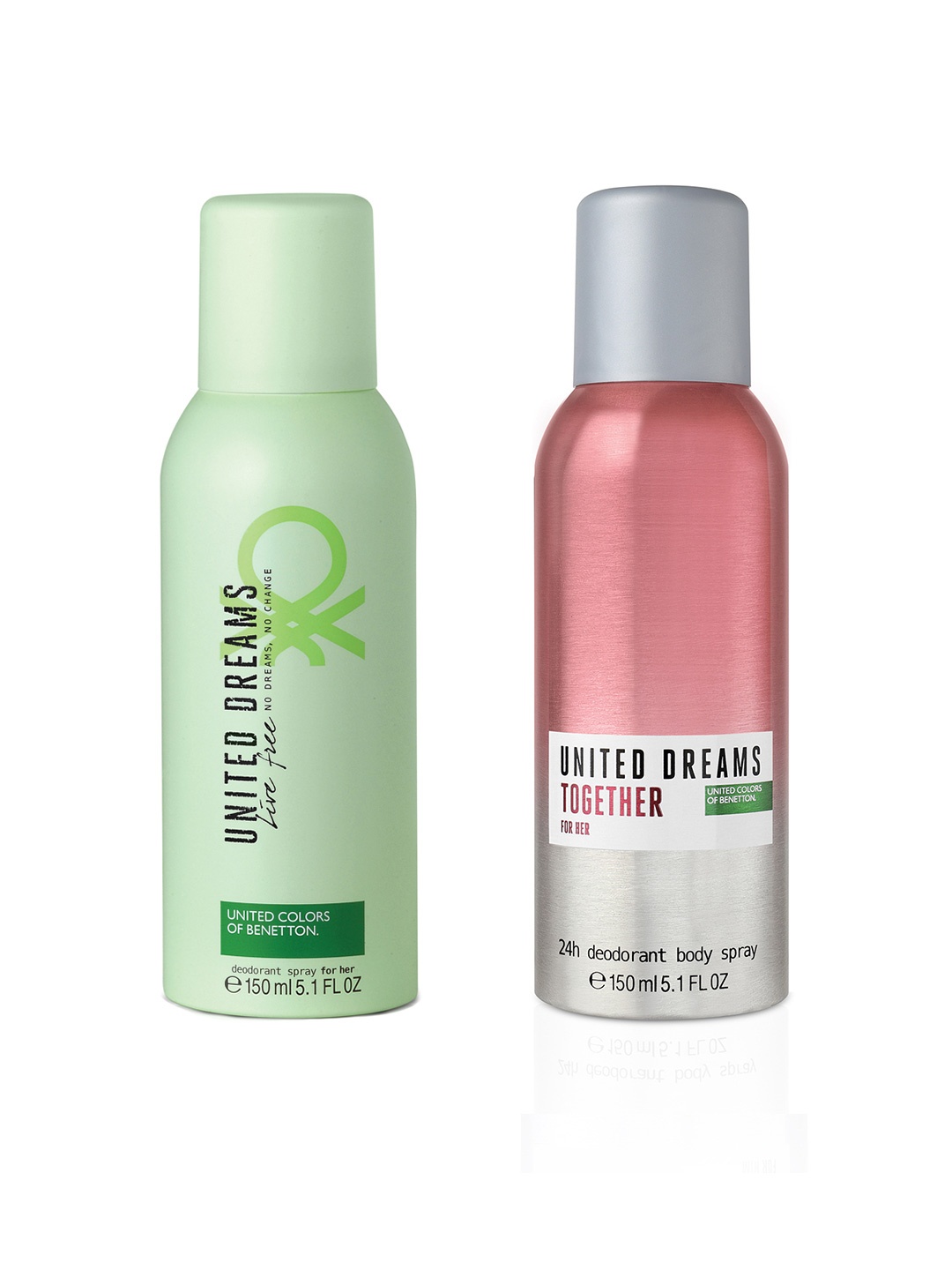

United Colors of Benetton Set of Together for Her & United Dreams Live Free Deodorant, Pink