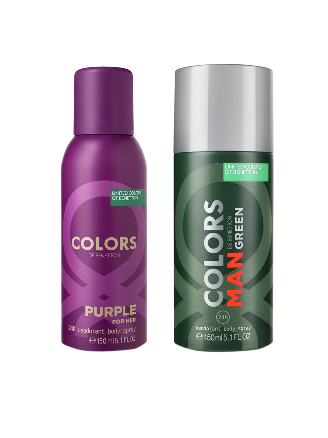 

United Colors of Benetton Set of Man De Benetton Green & Women Colors Purple Deodorant