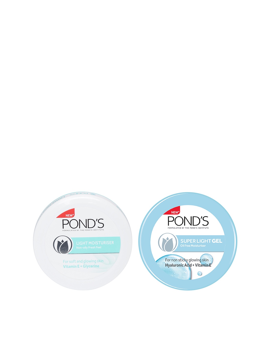 

Ponds Set of Non-Oily Fresh Feel Light & Super Light Gel Oil Free Moisturisers, Blue