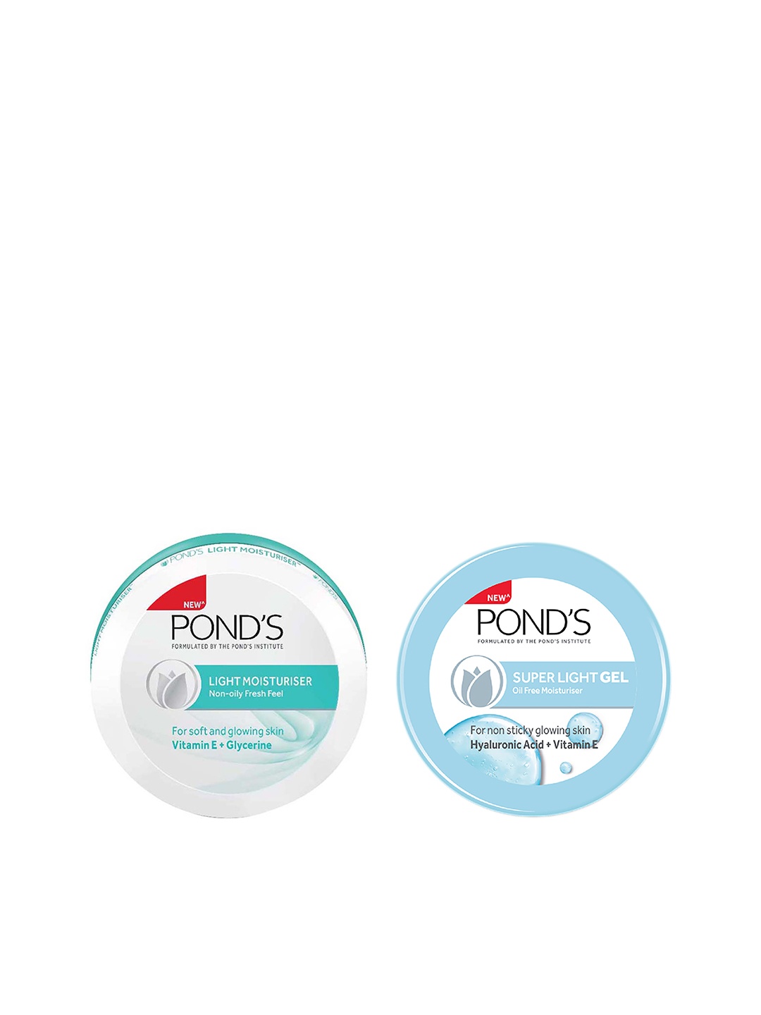 

Ponds Set of Non-Oily Light & Super Light Gel Oil Free Moisturisers, White