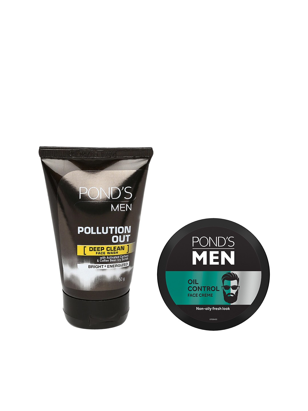 

Ponds Men Set of Pollution Out Deep Clean Face Wash & Oil Control Face Creme, Black