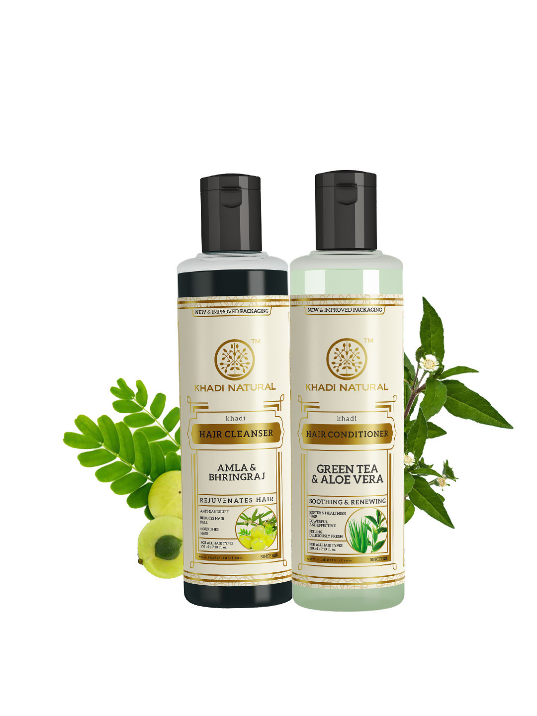 

Khadi Natural Amla & Bhringraj Shampoo + Green Tea & Aloevera Hair Conditioner - 420ml