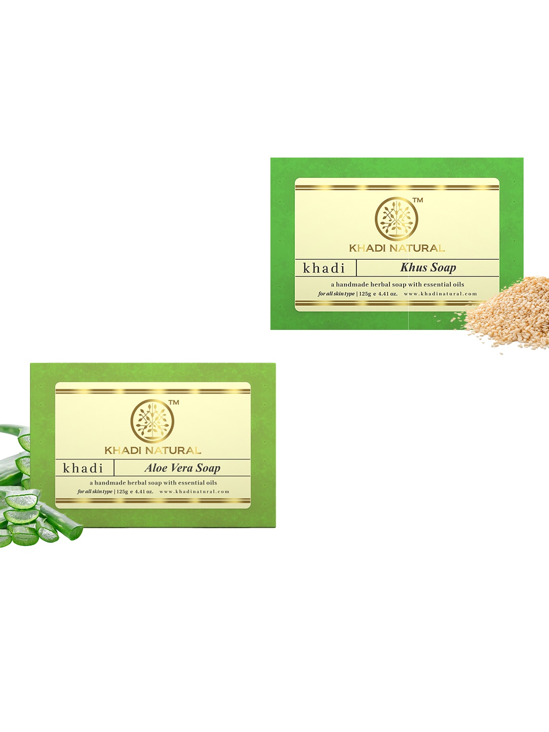 

Khadi Natural Set of 2 Ayurvedic Soaps, Green