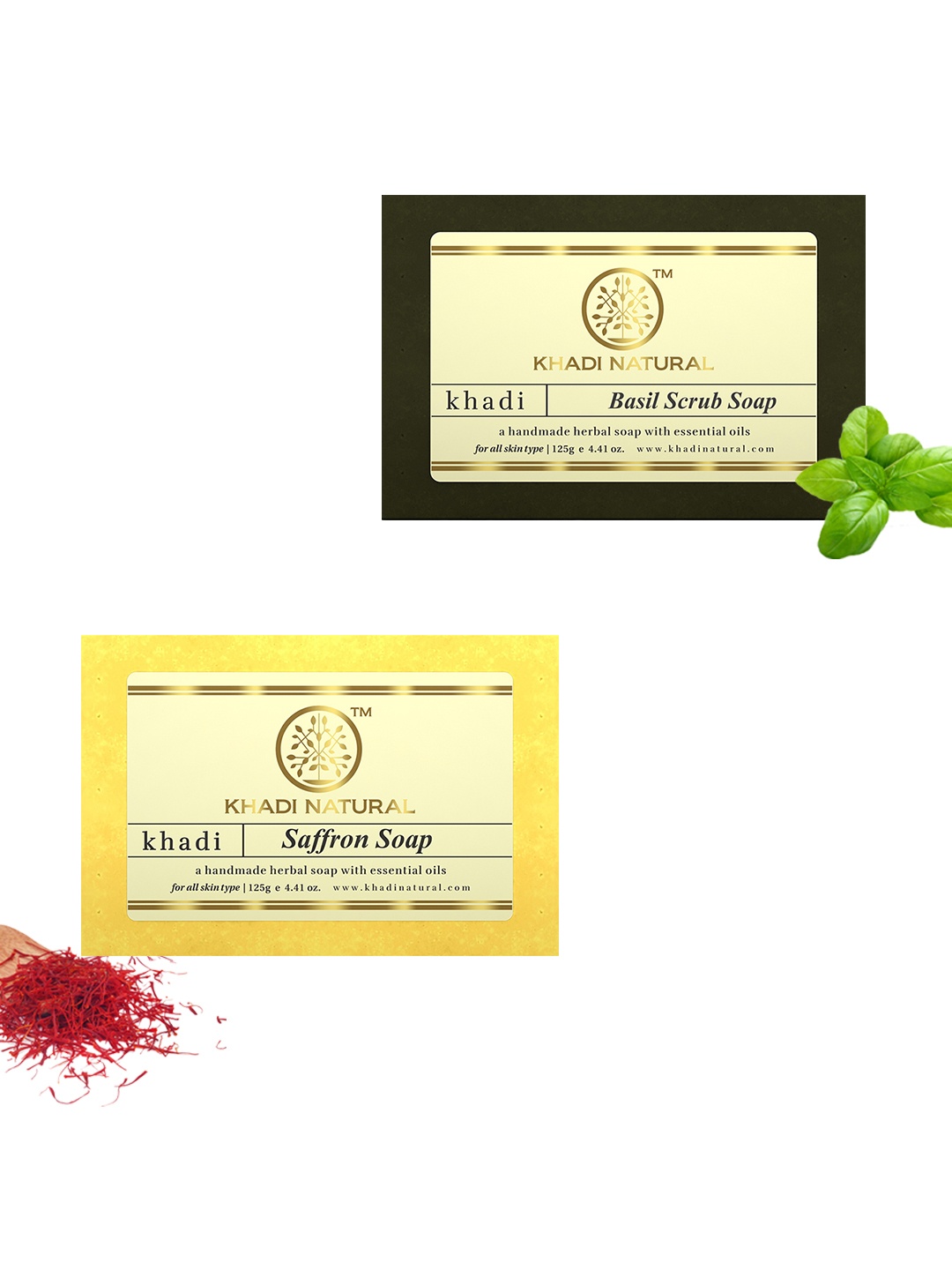 Khadi Natural Set of 2 Ayurvedic Soaps, Yellow