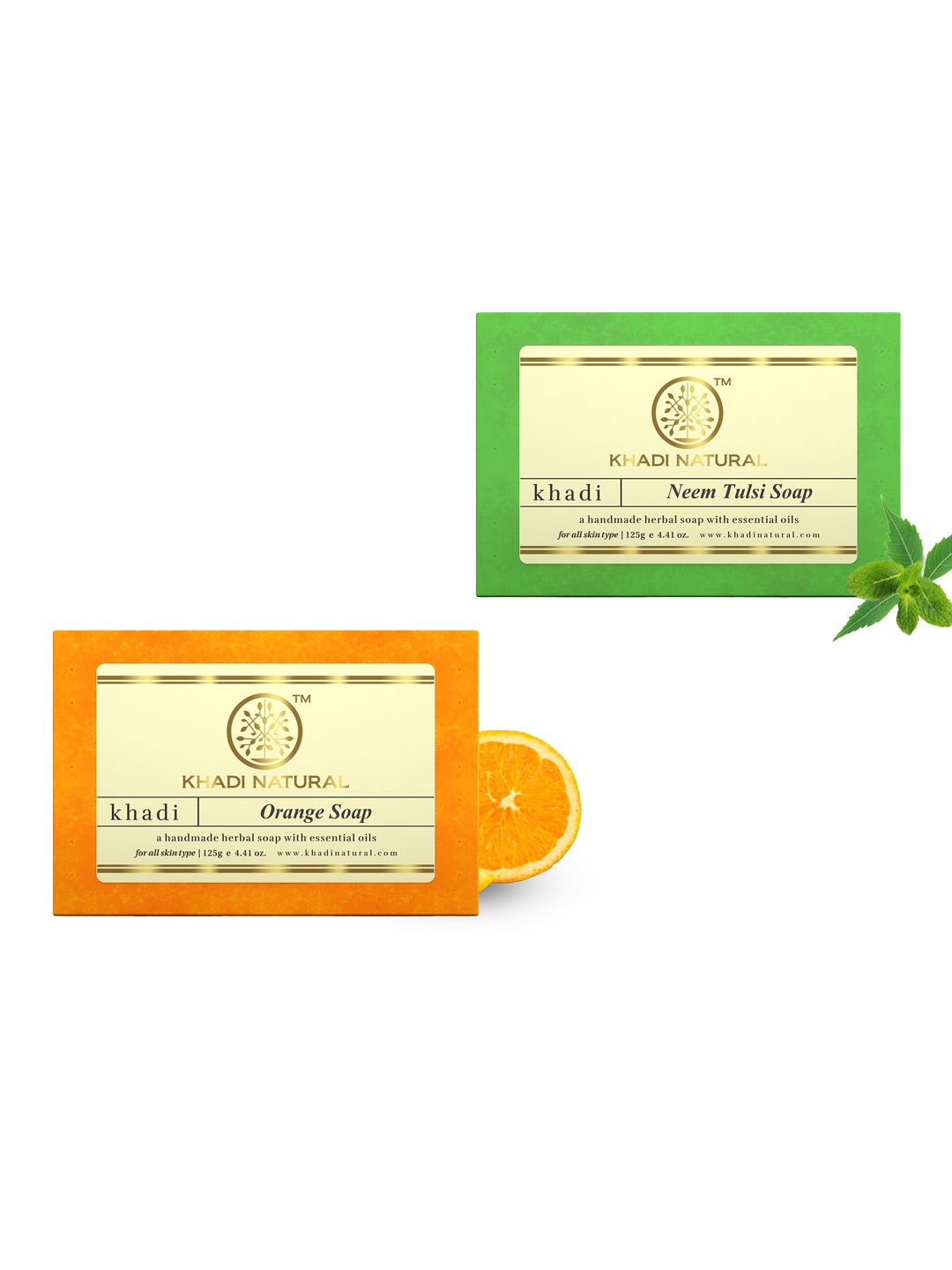 Khadi Natural Set of 2 Ayurvedic Soaps, Orange