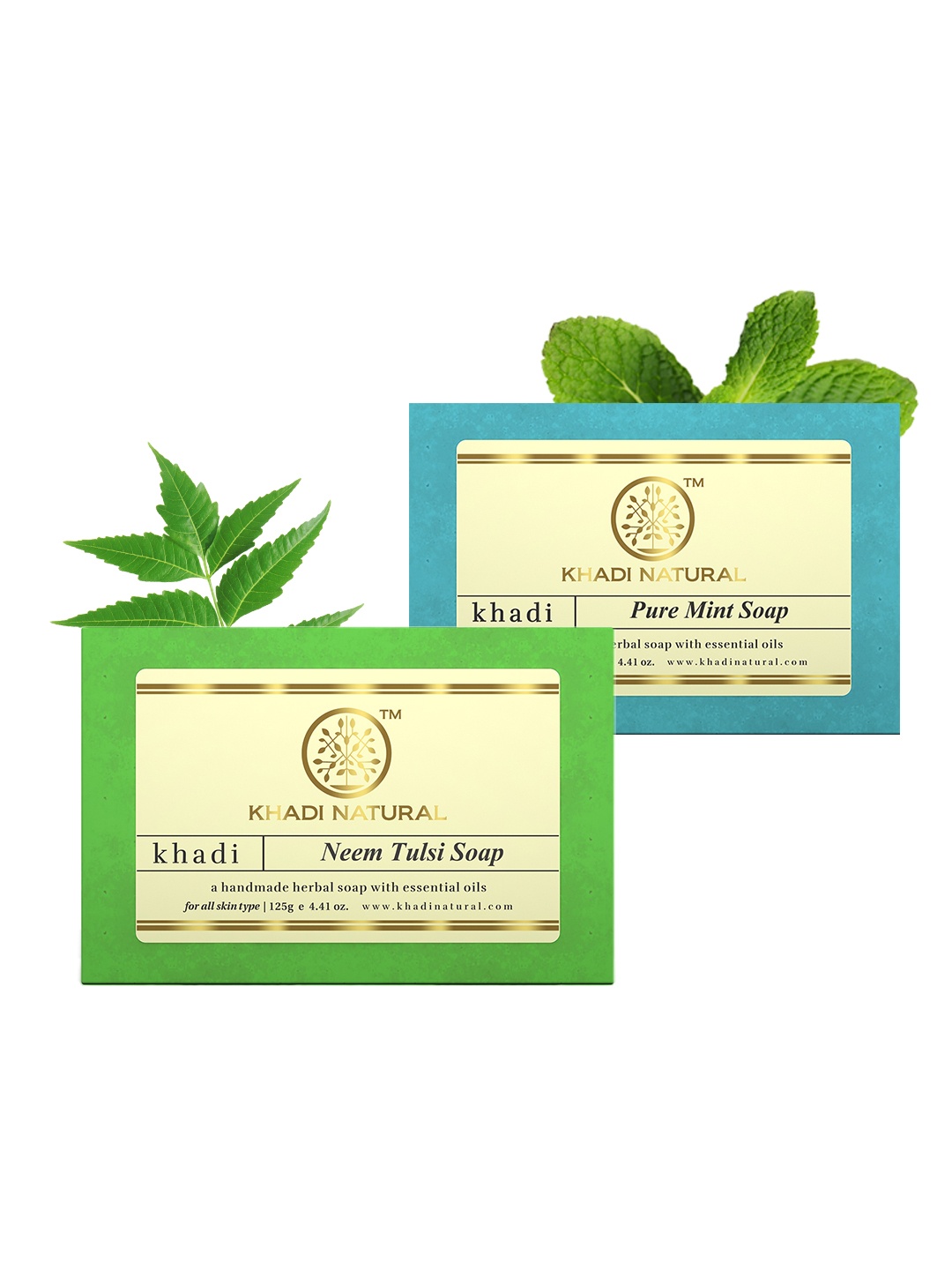 

Khadi Natural Set of 2 Ayurvedic Soaps, Green