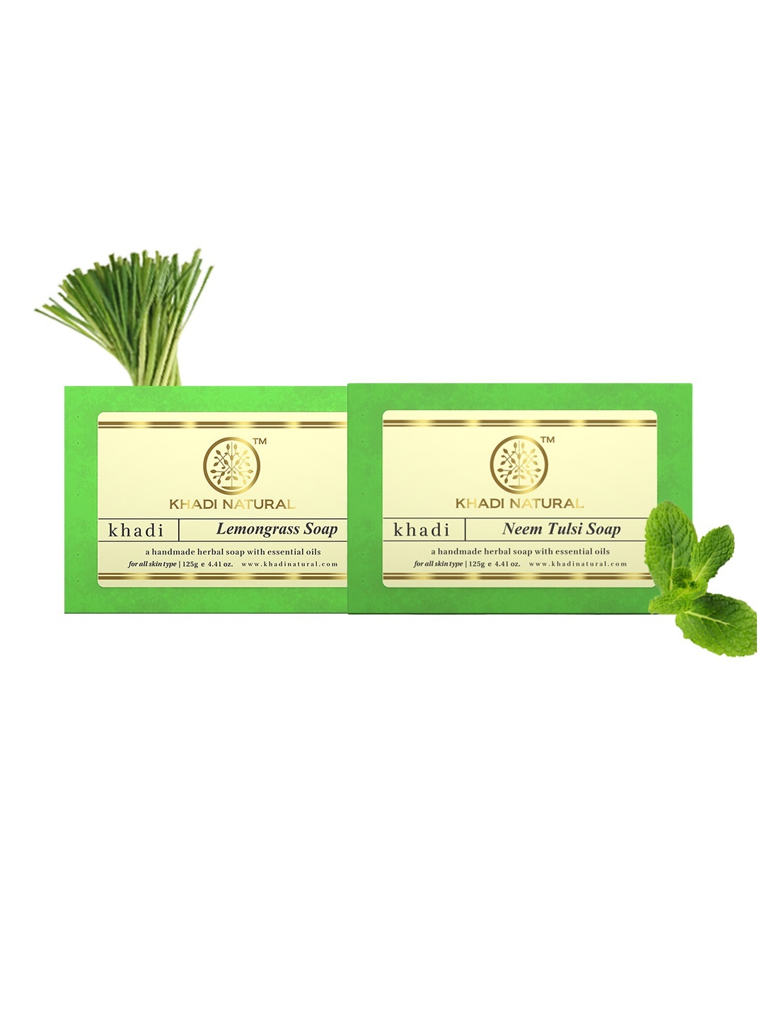 

Khadi Natural Set of 2 Ayurvedic Soaps, Green