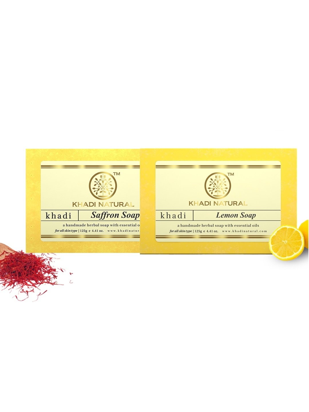 

Khadi Natural Set of 2 Ayurvedic Soaps, Yellow