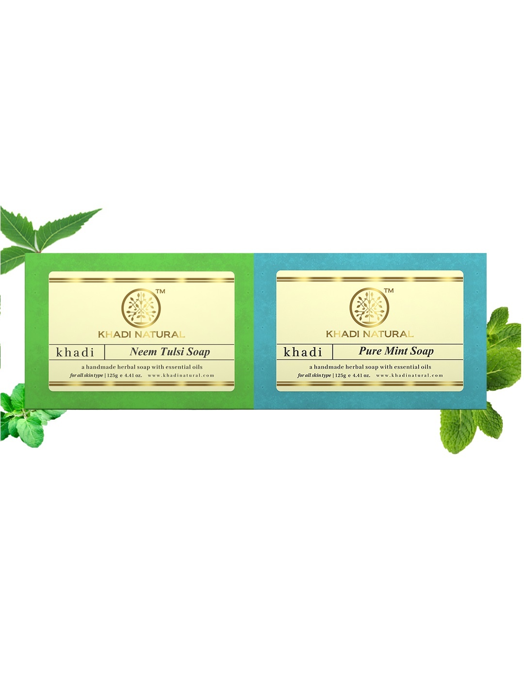 

Khadi Natural Set of 2 Ayurvedic Soaps, Green