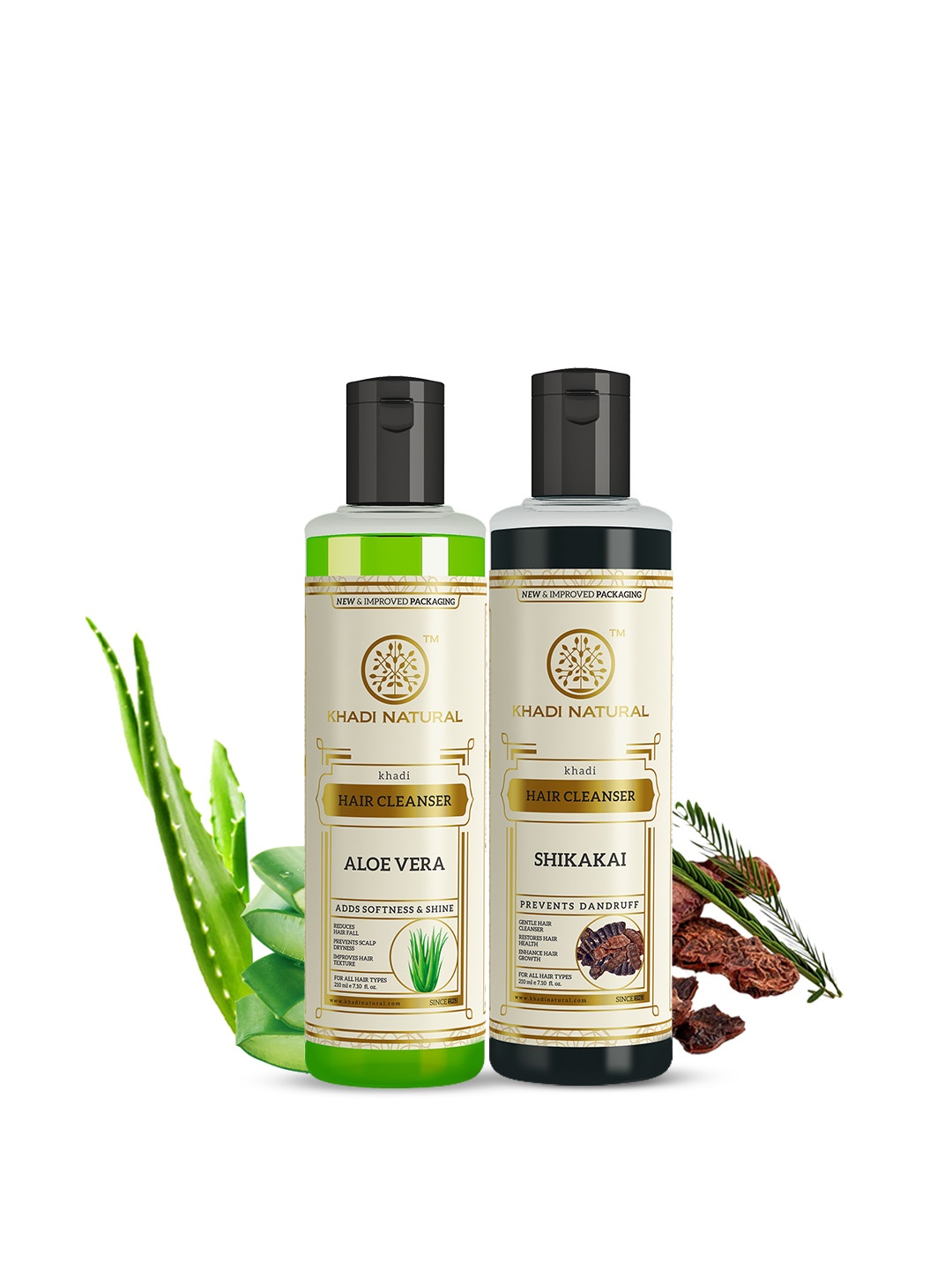

Khadi Natural Aloevera + Shikakai Hair Shampoo Combo - 420ml, Green