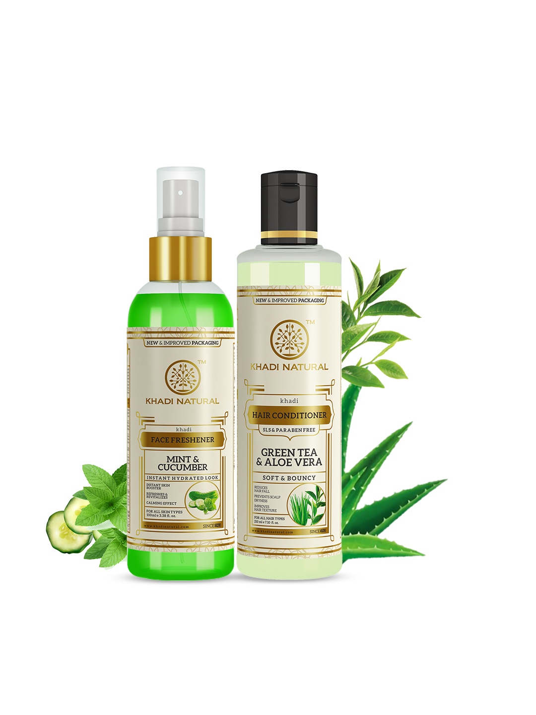 

Khadi Natural Ayurvedic Mint and Cucumber Face Spray & Hair Conditioner, Green