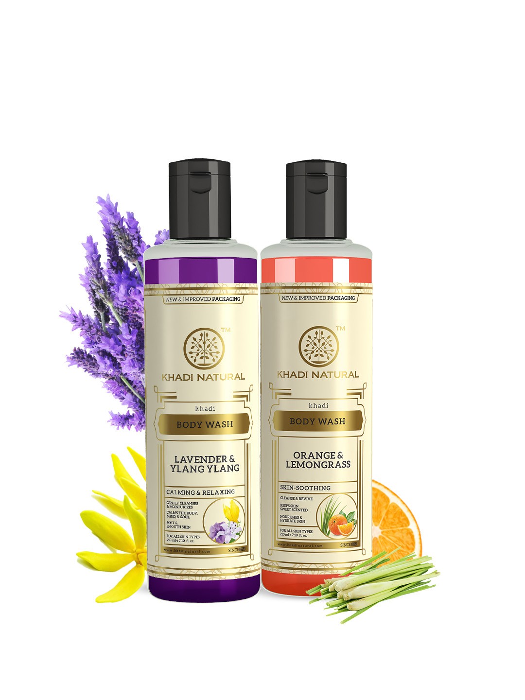 

Khadi Natural Orange & Lemongrass + Lavender & Ylang Ylang Body Wash Combo - 420ml