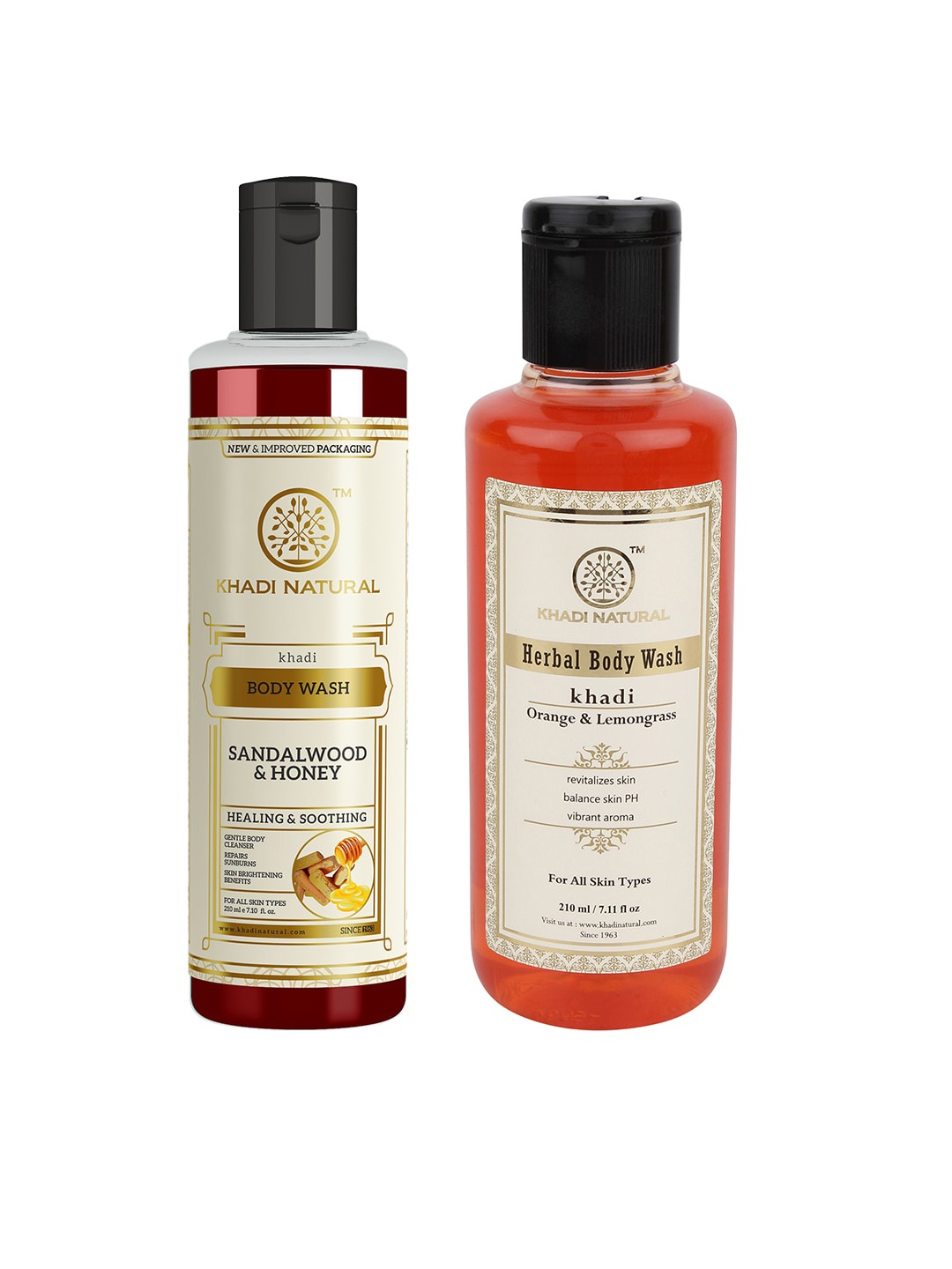 

Khadi Natural Unisex Set Of Ayurvedic Orange & Sandalwood Sustainable Body Wash