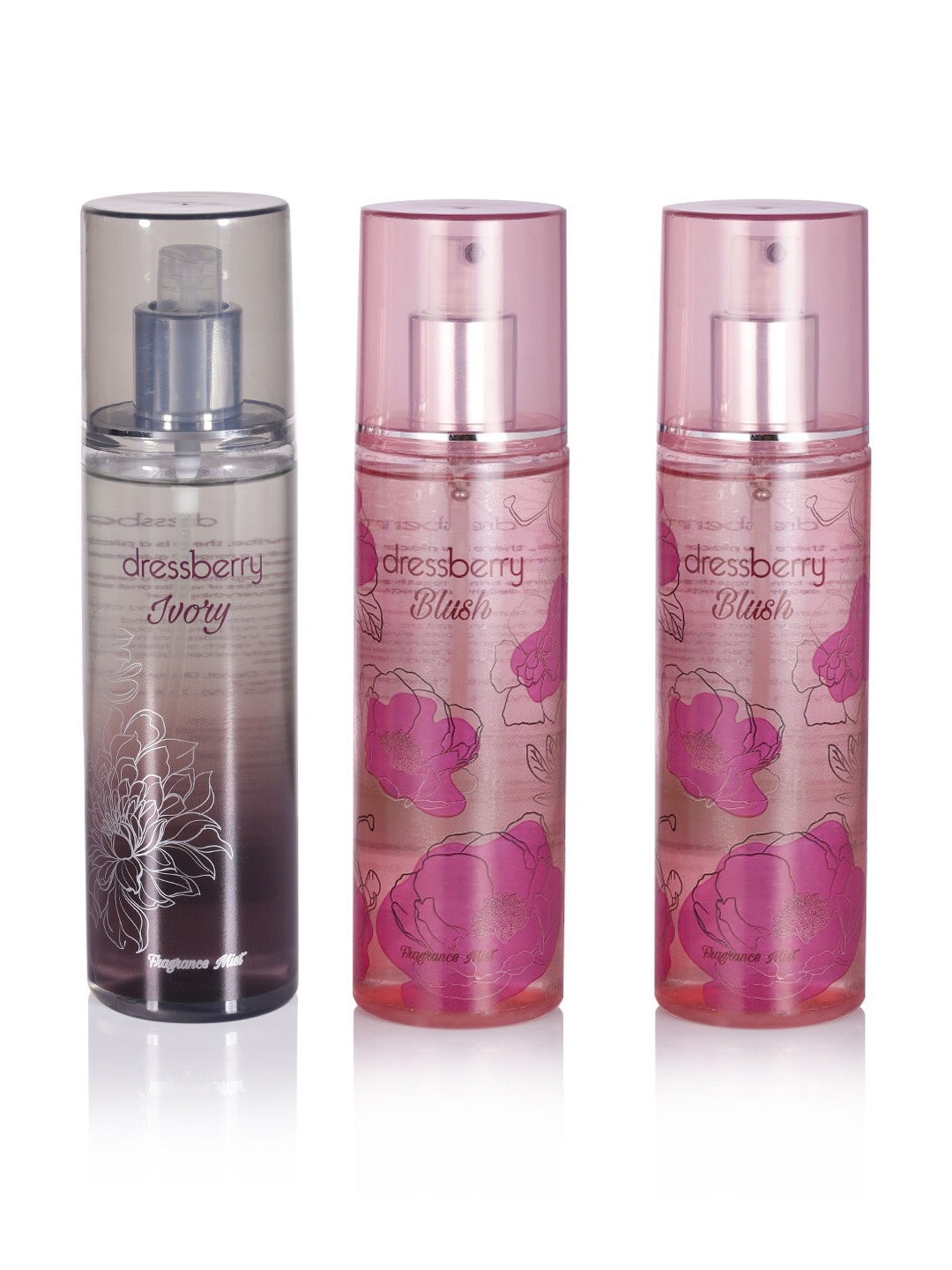 

DressBerry Set of 2 Blush Fragnance Body Mists & Ivory Body Mist, Pink