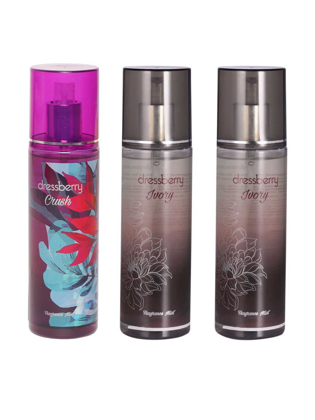 

DressBerry Set of 2 Ivory Fragnance Body Mists & Crush Fragrance Mist, Grey