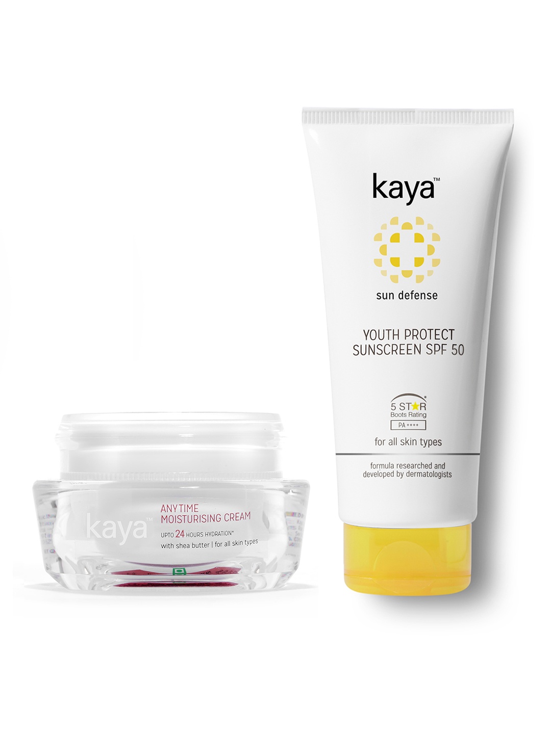 

Kaya Pack of Moisturising Cream & Sunscreen, White
