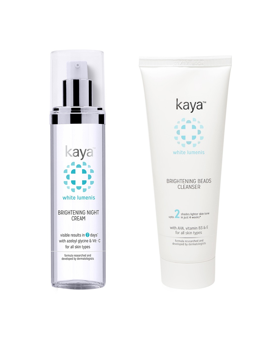 

Kaya Pack of Brightening Night Cream & Cleanser, White