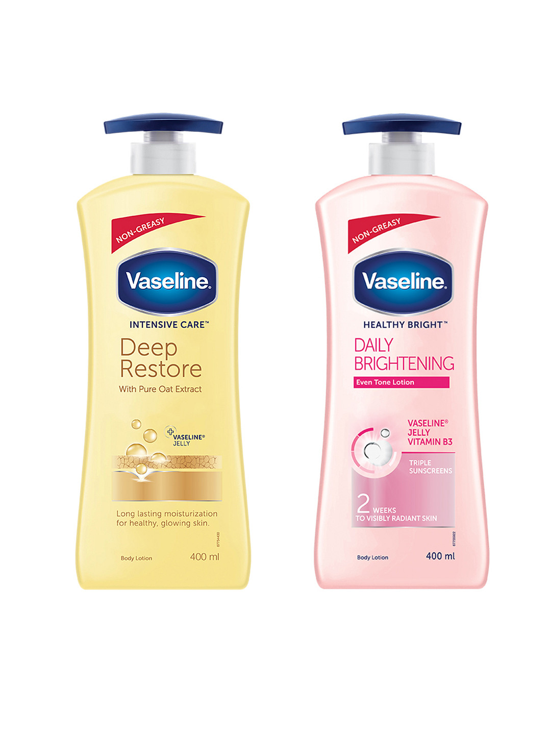 

Vaseline Set of Healthy Bright Daily & Intensive Care Deep Restore Body Lotions, Pink