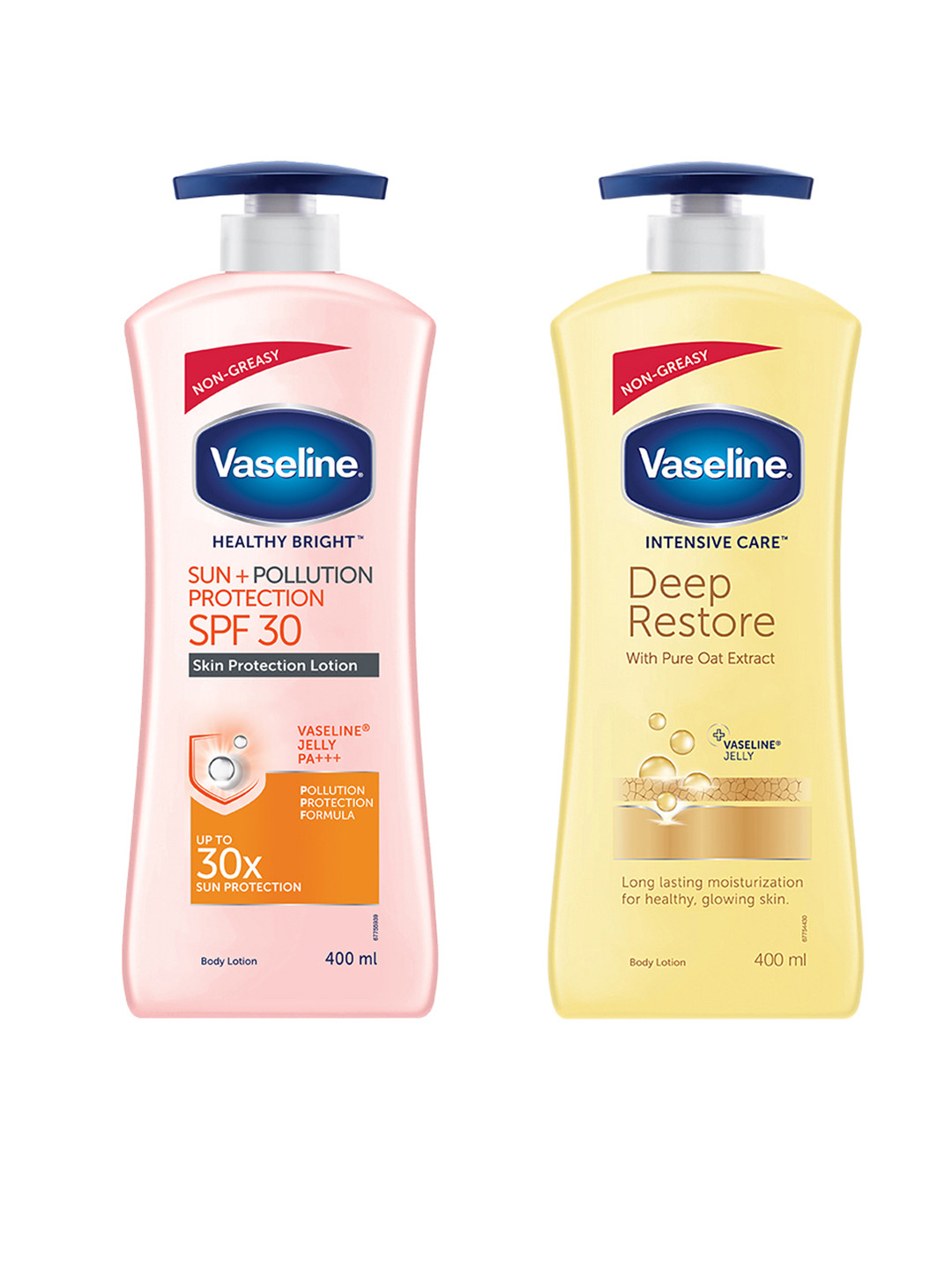 

Vaseline Intensive Care Deep Restore & SPF 30 Sun & Pollution Protection Body Lotions, Pink