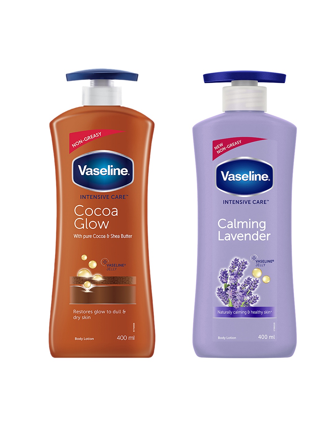 

Vaseline Set of Intensive Care Cocoa Glow & Calming Lavender Body Lotions