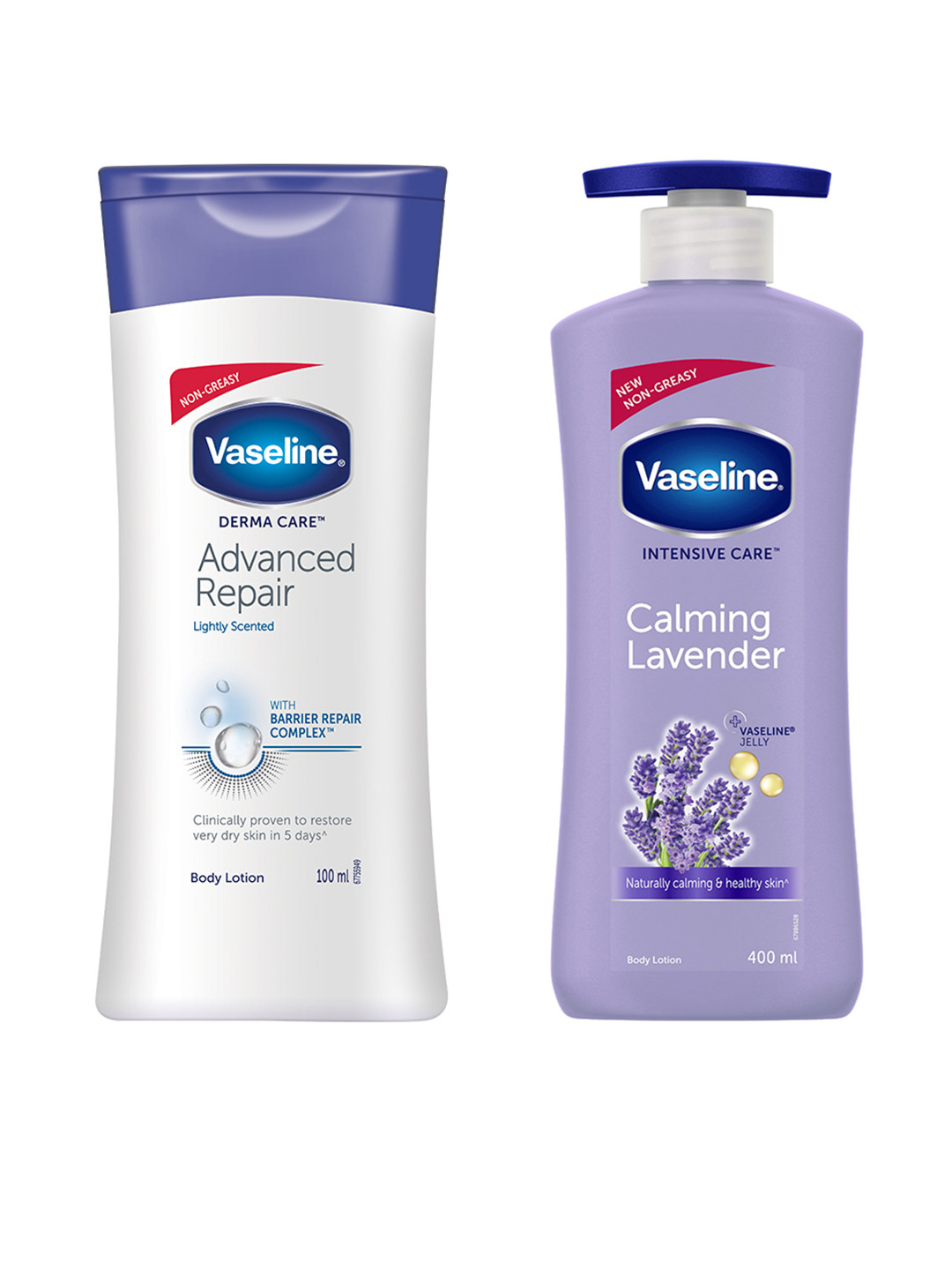 

Vaseline Set of Intensive Care Calming Lavender & Derma Care Advanced Repair Body Lotions