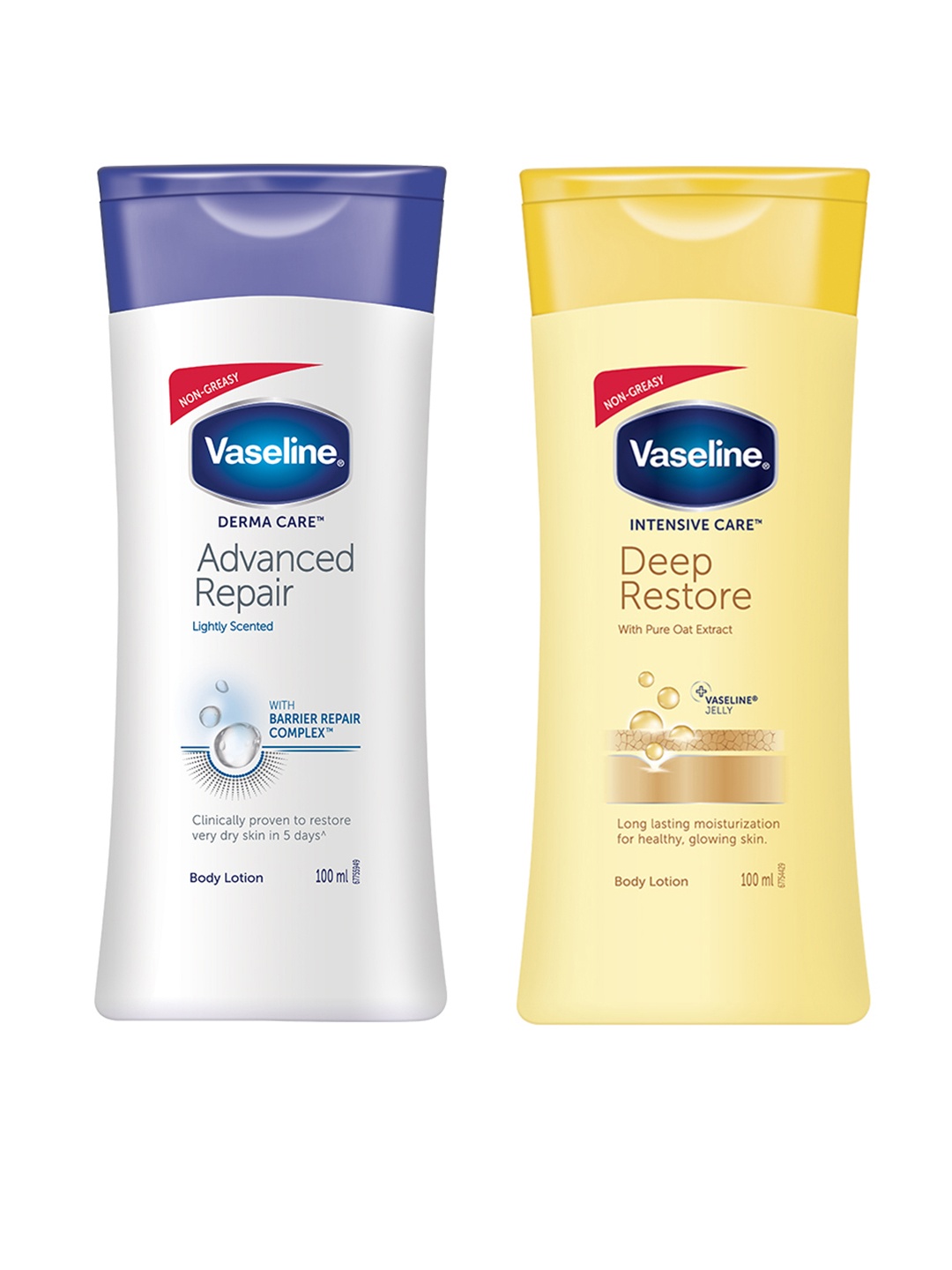 

Vaseline Intensive Care Deep Restore & Derma Care Advanced Repair Body Lotions, White