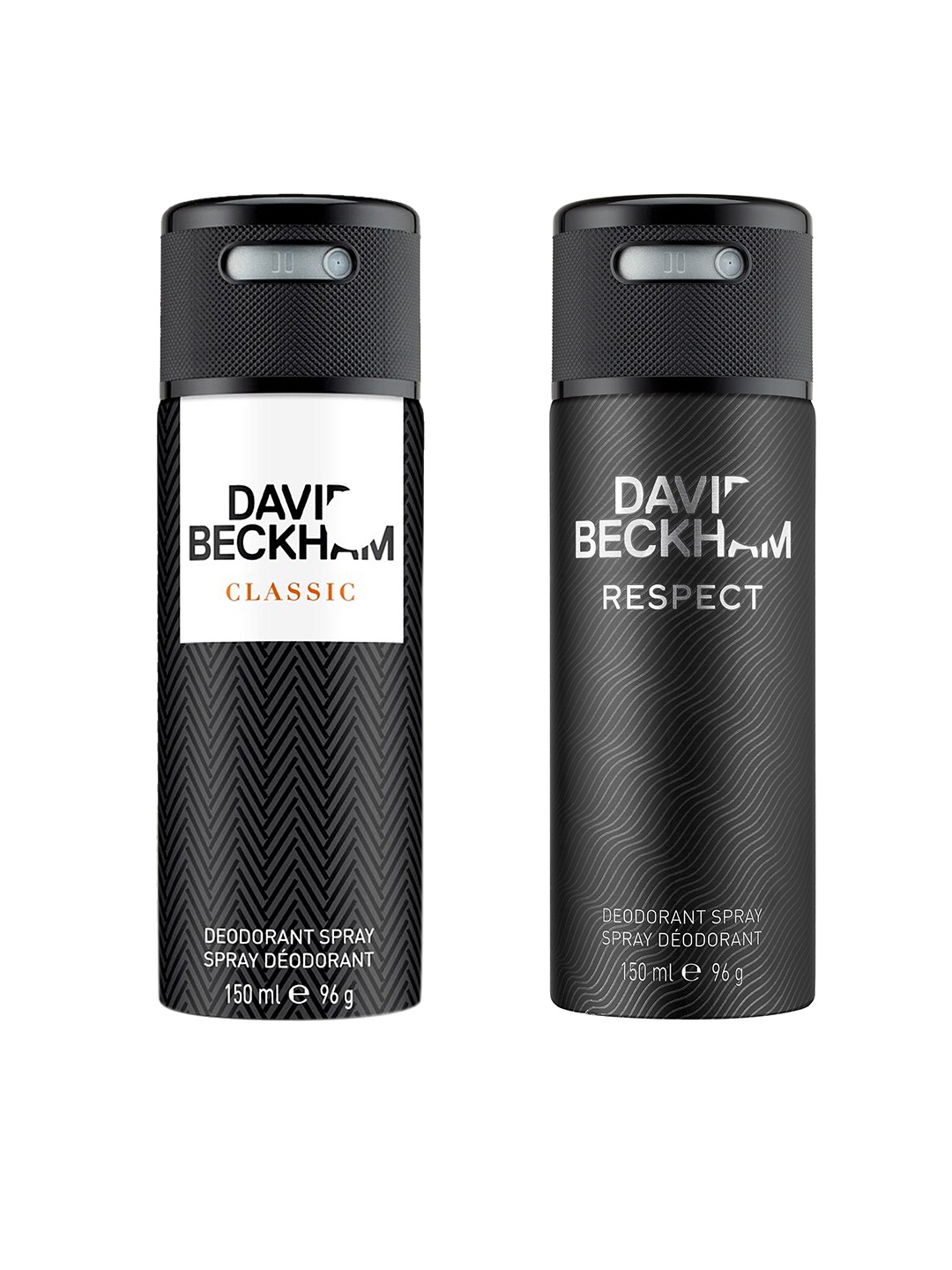 

DAVID BECKHAM Men Set of Classic & Respect Deodorants, Black