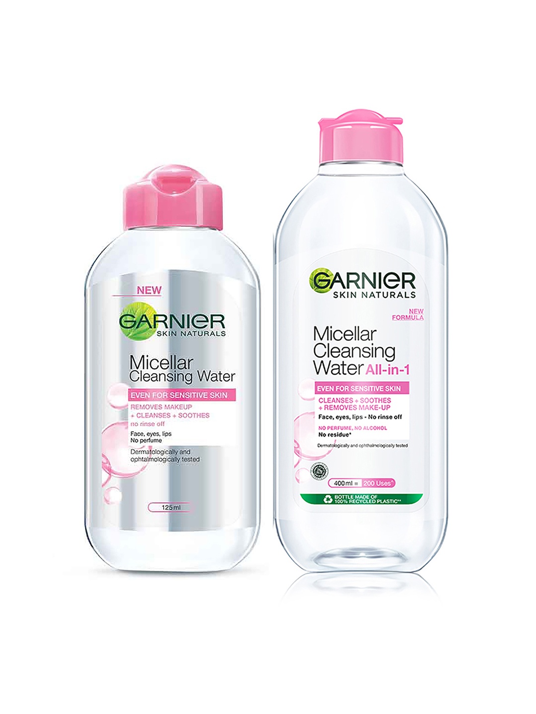 

Garnier Set of 2 Skin Naturals Micellar Cleansing Water - 125ml + 400ml, Transparent