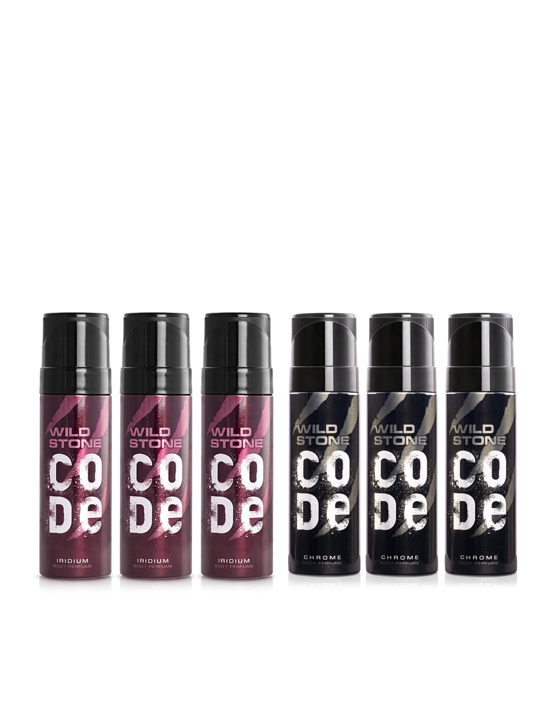 

Wild Stone Men Set of 6 Code Deodorant & Perfume Body Spray, Black
