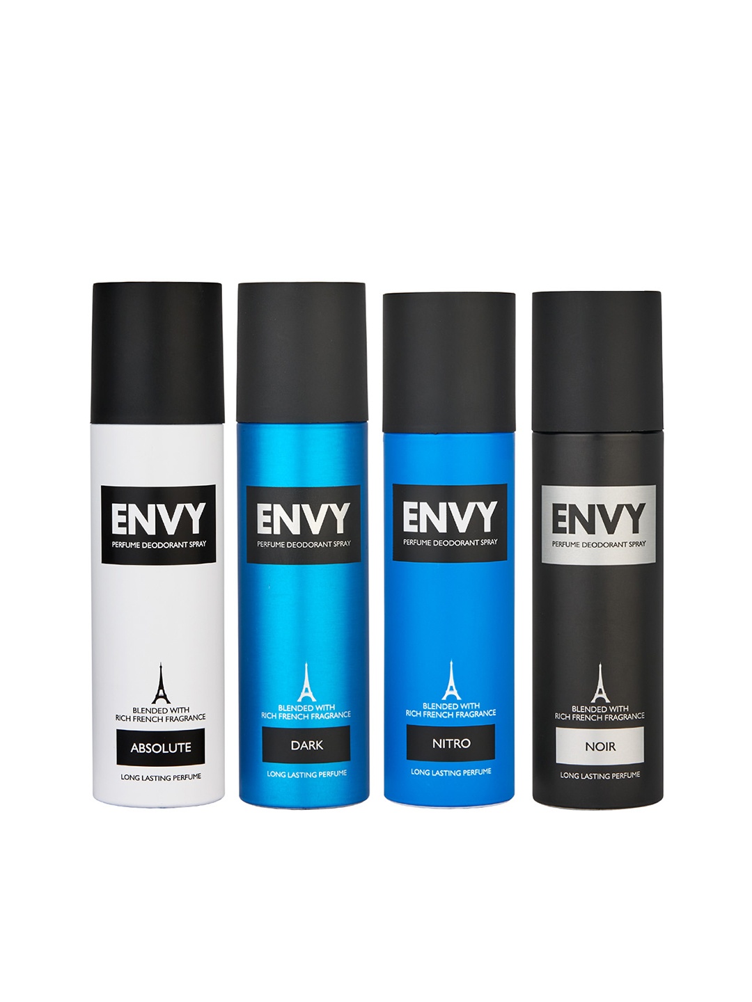 

Envy Men Set of 4 Deodorants - Absolute 115g + Dark 115g + Nitro 99g + Noir 99g, Blue