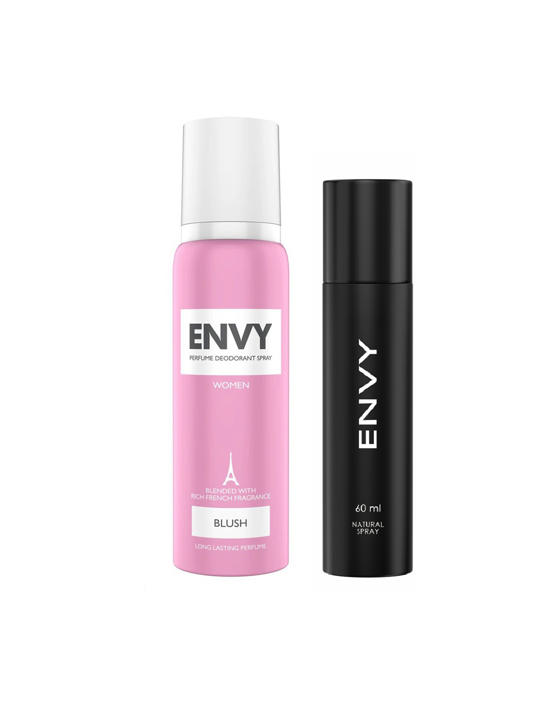 

Envy Women Blush Deodorant 120 ml and Eau de perfume for Men 60 ml, Black
