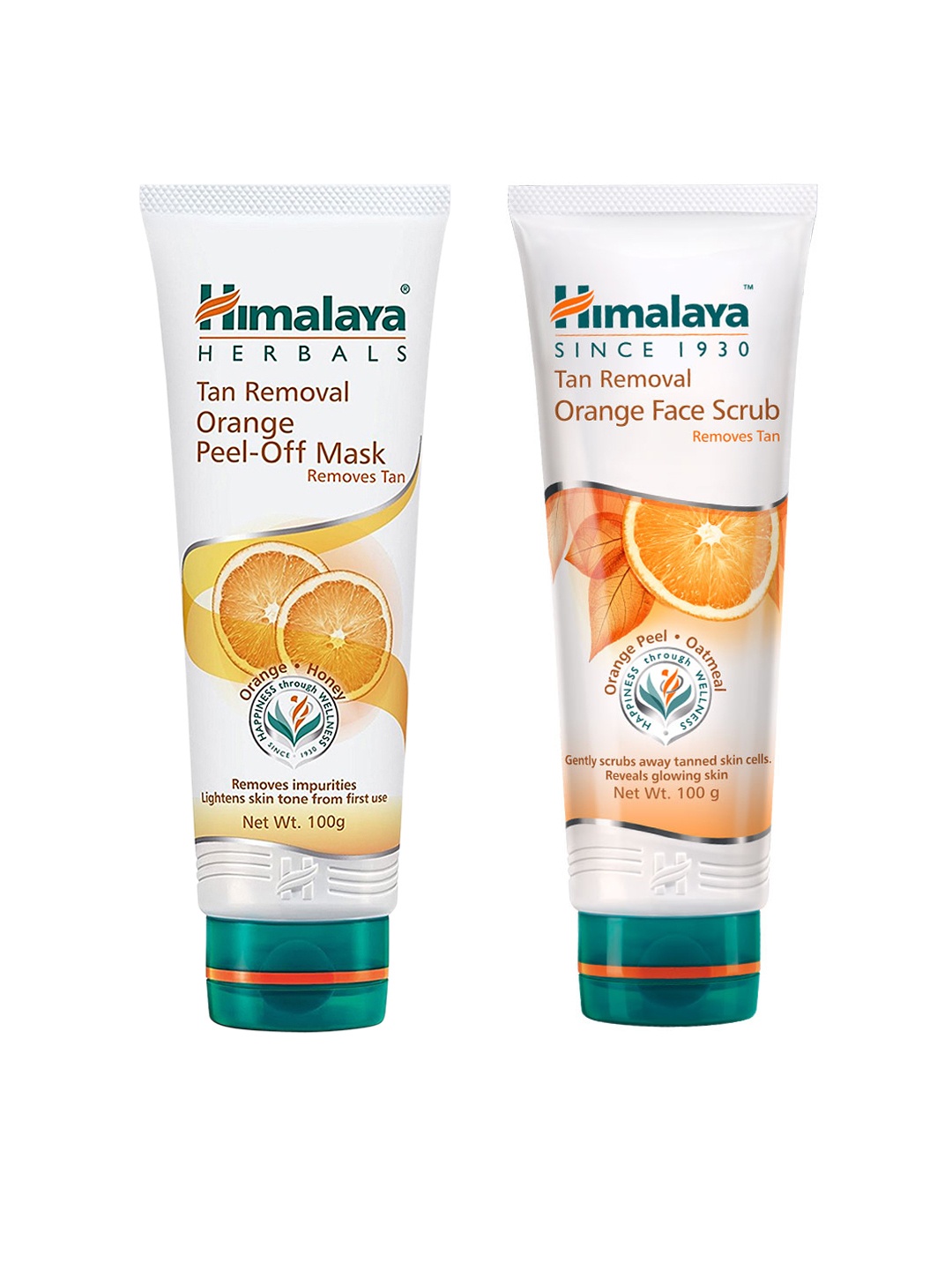 

Himalaya Set of Tan Removal Orange Face Scrub & Peel-Off Mask, Cream