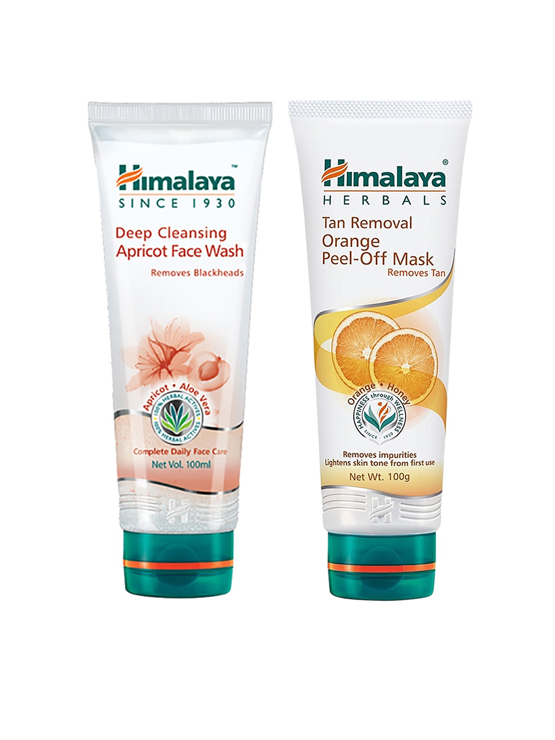 

Himalaya Set of Deep Cleansing Apricot Face Wash & Tan Removal Orange Peel-Off Mask, White