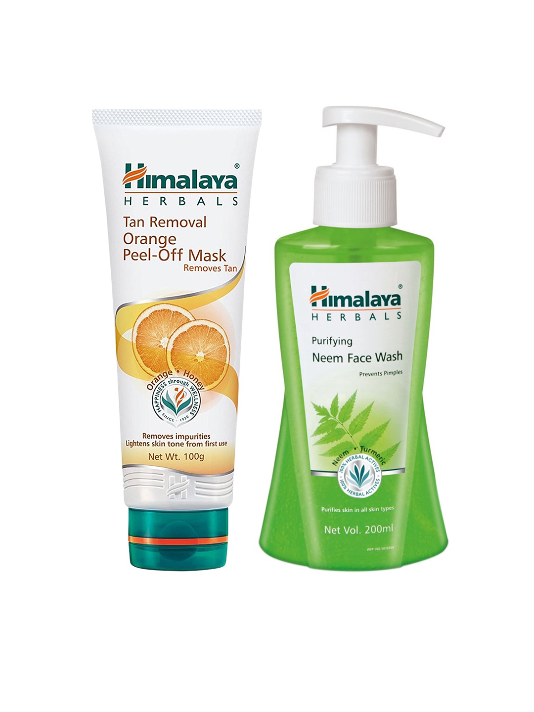 

Himalaya Set of Purifying Neem Face Wash & Tan Removal Orange Peel Off Mask, Green