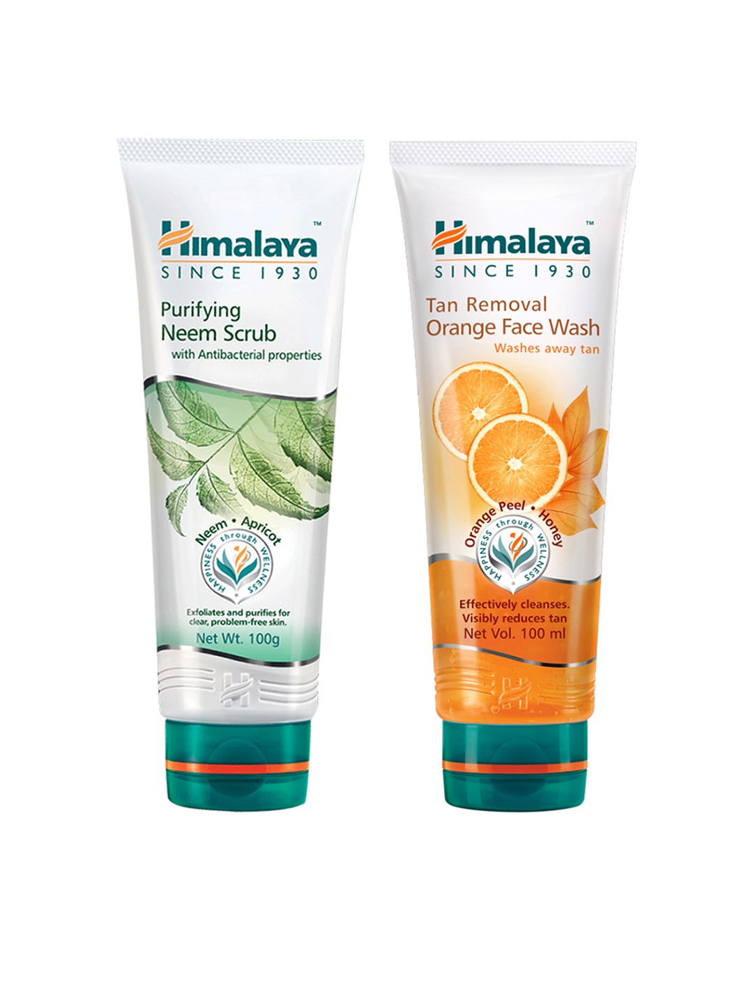 

Himalaya Set of Tan Removal Orange Face Wash & Purifying Neem Face Scrub, Cream