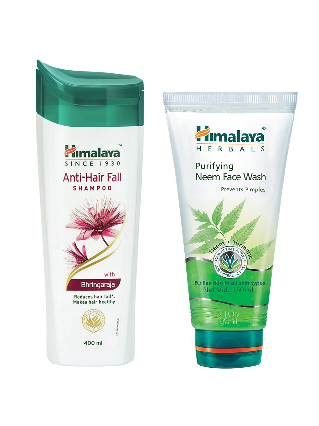 

Himalaya Set of Anti-Hair Fall Shampoo & Purifying Neem Face Wash, White