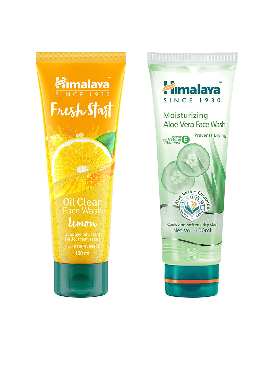 

Himalaya Set of 2 Face Wash - Fresh Start Oil Clear Lemon & Moisturizing Aloe Vera, Yellow